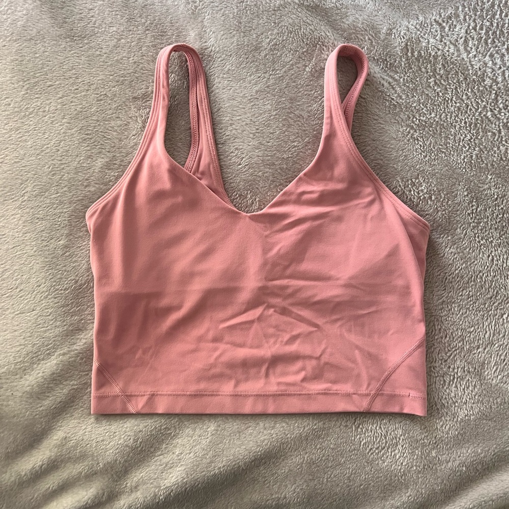 lululemon athletica Pink V-Neck Longline Sports Bra